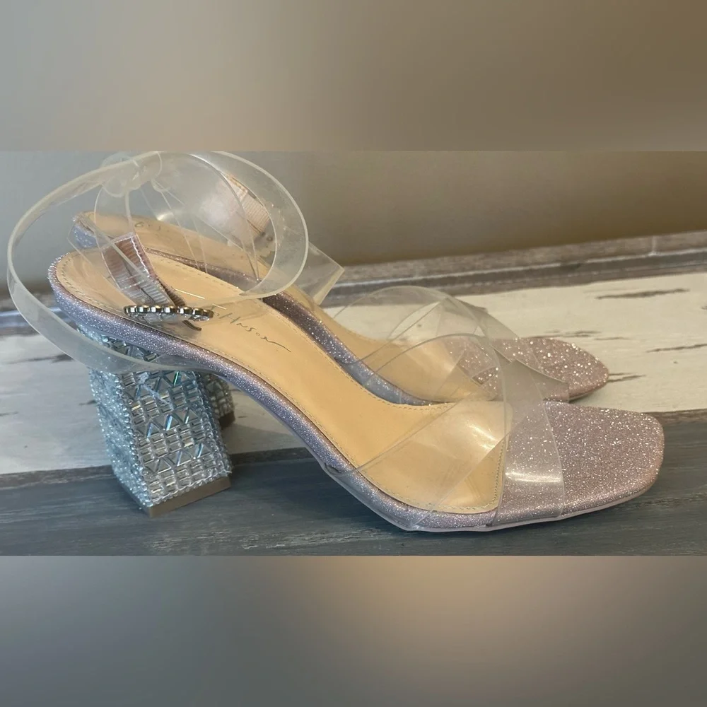 Betsey‎ Johnson Bell Clear Sculpted Two-Piece Dress Sandal - Size 8.5
